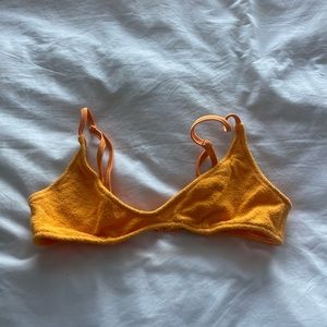 Triangl Maia orange terrycloth top, size S+! NEVER WORN!